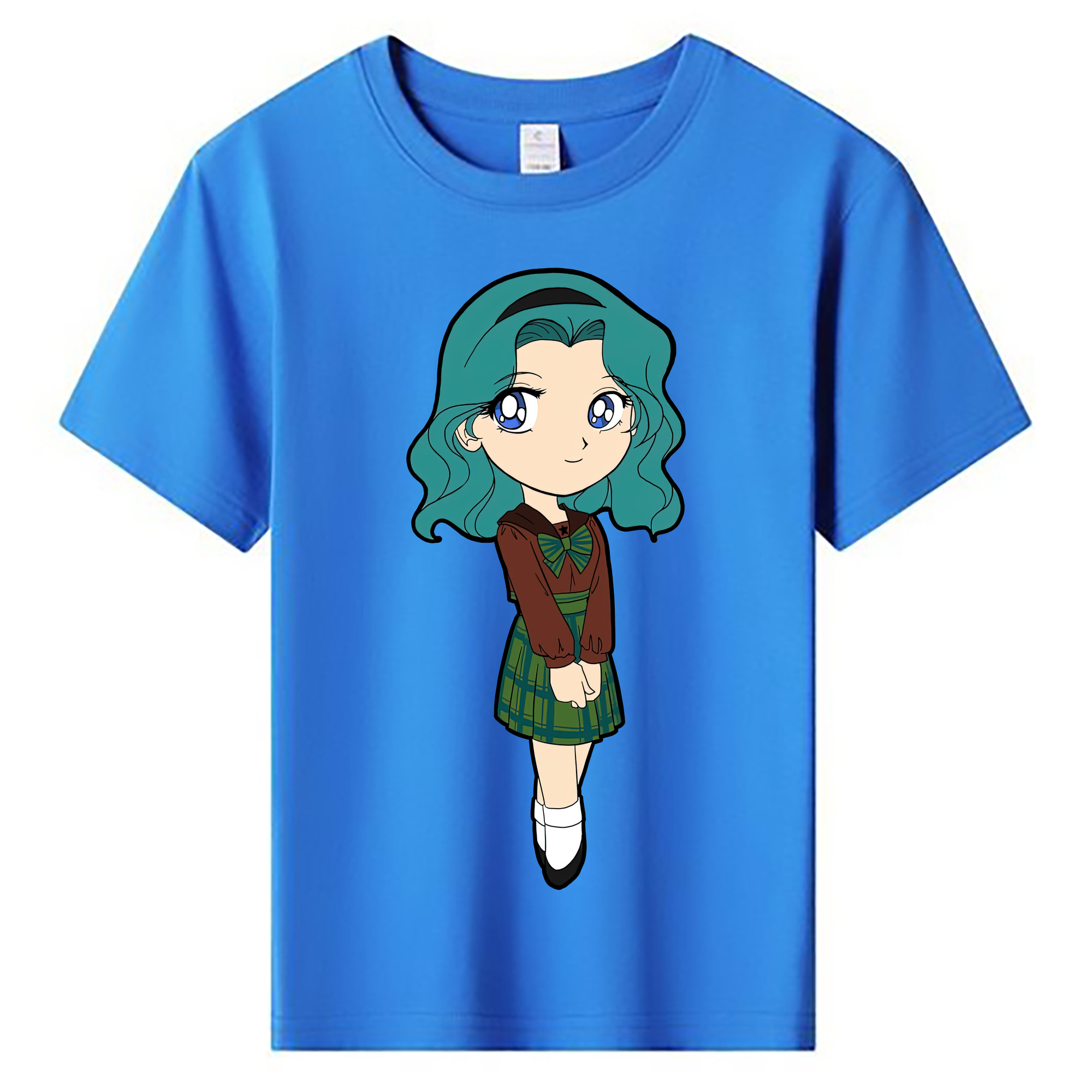 （画像用） 美少女戦士セーラームーン 海王 みちる（かいおう みちる） Sailor Moon Kaiou Michiru 綿100％キッズTシャツ（フロントプリント）